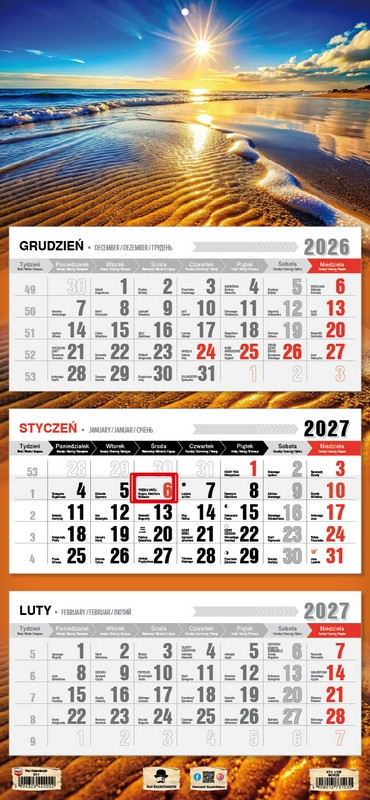 Kalendarz trójdzielny KT-2 Premium (wypukła główka) Pan Kalendarzyk